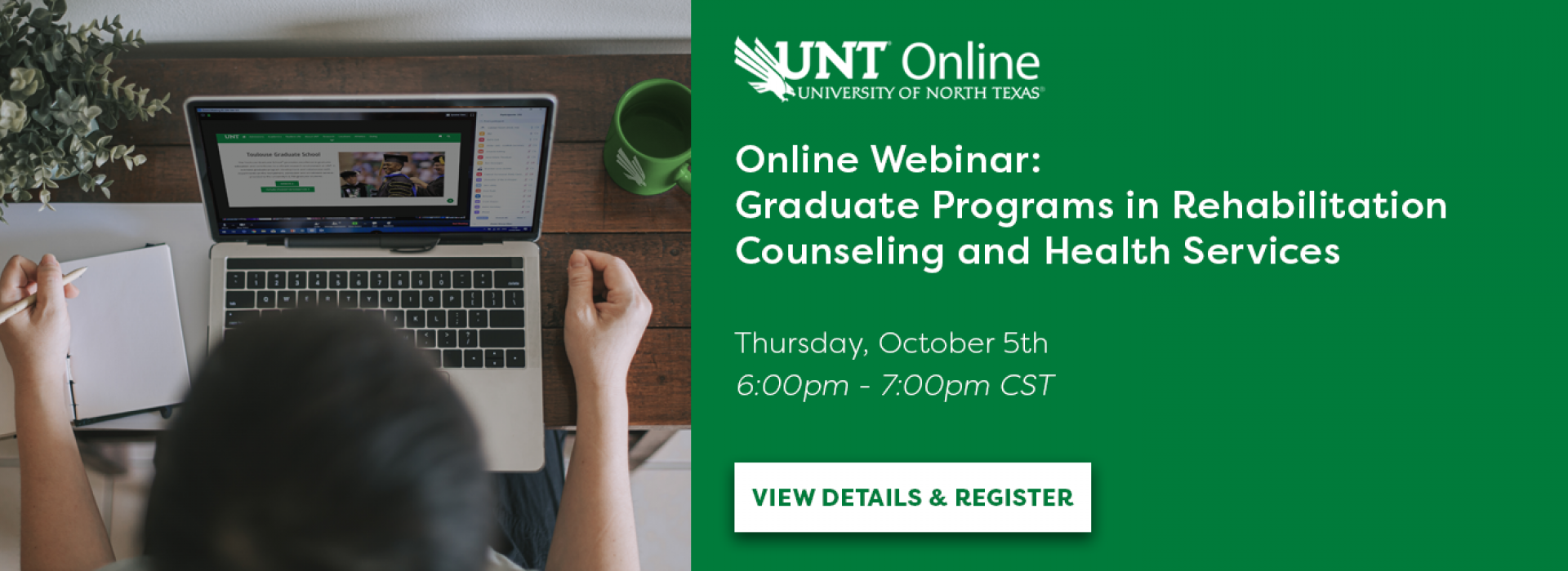 Graduate Programs in Rehabilitation Counseling and Health Services Oct. 5 6pm